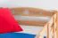 Etagenbett / Stockbett "Easy Premium Line" K18/h inkl. Liegeplatz und 2 Abdeckblenden, Kopfteil mit Löchern, Buche Vollholz massiv Natur - Liegefläche: 90 x 200 cm, teilbar