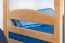 Etagenbett / Stockbett "Easy Premium Line" K18/n inkl. 2 Schubladen und 2 Abdeckblenden, Kopfteil mit Löchern, Buche Vollholz massiv Natur - Liegefläche: 90 x 200 cm, (B x L) teilbar