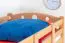 Etagenbett / Stockbett "Easy Premium Line" K18/n inkl. 2 Schubladen und 2 Abdeckblenden, Kopfteil mit Löchern, Buche Vollholz massiv Natur - Liegefläche: 90 x 200 cm, (B x L) teilbar