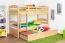 Etagenbett / Stockbett "Easy Premium Line" K19/h inkl. Liegeplatz und 2 Abdeckblenden, Kopf- und Fußteil mit Löchern, Buche Vollholz massiv Natur - Liegefläche: 90 x 200 cm (B x L), teilbar