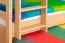 Etagenbett / Stockbett "Easy Premium Line" K19/h inkl. Liegeplatz und 2 Abdeckblenden, Kopf- und Fußteil mit Löchern, Buche Vollholz massiv Natur - Liegefläche: 90 x 200 cm (B x L), teilbar
