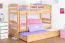 Etagenbett / Stockbett "Easy Premium Line" K18/h inkl. Liegeplatz und 2 Abdeckblenden, Kopfteil mit Löchern, Buche Vollholz massiv Natur - Liegefläche: 90 x 200 cm, teilbar