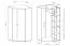 Jugendzimmer - Drehtürenschrank / Eckkleiderschrank Burdinne 02, Farbe: Weiß / Eiche / Grau - Abmessungen: 190 x 90 x 90 cm (H x B x T)