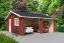 Holzgarage H91 Schwedenrot - 44 mm Blockbohlenhaus, Grundfläche: 33,00 m², Satteldach