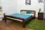 Doppelbett / Gästebett Vollholz massiv Nussfarben A6, inkl. Lattenrost - Abmessung 160 x 200 cm