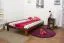 Kinderbett / Jugendbett  Kiefer Vollholz massiv Nussfarben A10, inkl. Lattenrost - Abmessung 120 x 200 cm
