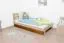 Rollbett / Zweite Liegefläche für Bett - Kiefer Vollholz massiv Eichefarben 003, inkl. Lattenrost- Abmessung 18,50 x 198 x 95 cm (H x B x T)