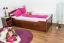 Einzelbett / Gästebett "Easy Premium Line" K1/2h inkl. 2. Liegeplatz und 2 Abdeckblenden, 90 x 200 cm Buche Vollholz massiv dunkelbraun lackiert