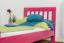 Einzelbett "Easy Premium Line" K8, Buche Vollholz massiv rosa lackiert - Liegefläche: 90 x 190 cm