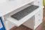 Schreibtisch Kiefer massiv Vollholz weiß lackiert 003 - Abmessung 74 x 136 x 55 (H x B x T)