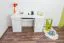 Schreibtisch  Kiefer massiv Vollholz weiß lackiert 004 - Abmessung 74 x 136 x 55 cm (H x B x T)
