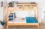 Etagenbett / Stockbett 90 x 200 cm "Easy Premium Line" K17/n, Höhe 174 cm, Buche Massivholz Natur lackiert, teilbar, großer Abstand zwischen den Betten