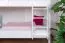 Etagenbett / Stockbett "Easy Premium Line" K18/n, Kopfteil mit Löchern, Buche Vollholz massiv Weiß - 90 x 190 cm, (L x B) teilbar