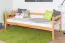 Bequemes Jugendbett, schlichtes Kinderbett "Easy Premium Line" K34, Buche Vollholz massiv Natur, Liegefläche 90 x 200 cm, inkl. Rollrost und Seitenbalken