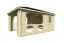 Pavillon / Pergola inkl. Pfosten, inkl. Fußboden, Grundfläche: 17,95 m², aus nordischen Fichtenholz, Zeltdach, Blockbohlenstärke 70 mm, Außenmaße: 350 x 513 cm