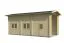 Holzgarage / Einzelgarage mit einer Tür, 70 mm Blockbohlenhaus, Grundfläche: 34,47 m², zwei Doppelfenster, Satteldach, Außenmaße: 884 x 390 cm, idealer Schutz für ihr Auto