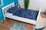 Kinderbett / Jugendbett Kiefer Vollholz massiv weiß lackiert A28, inkl. Lattenrost - Abmessung 120 x 200 cm 