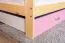 Kinderbett / Hausbett Kiefer Vollholz massiv natur D3, Schublade: Rosa, inkl. Lattenrost - Liegefläche: 80 x 160 cm (B x L)