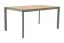Gartentisch Atlanta in Grau/Braun aus pulverbeschichtetem Aluminium, 1480 x 900 x 720 mm, Tischplatte aus wetterfesten Verbundwerkstoff in Holzoptik, feuchtigkeitsresistent