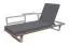 Gartensofa New York Multifunktion - Farbe: graualuminium, Stoff: dunkelgrau, 2100 x 730 x 705 mm, SPUN-Polyester Polsterung, Holzoptik unter Sitzfläche