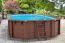 Holz-Pool Sunnydream 07, oval, 8,40 x 4,90 Meter, inklusive Premium Filteranlage,  Filtermedium, Poolleiter, Poolfolie, Boden- und Wandvlies, Edelstahl-Eckverbindungen