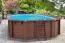 Holz-Pool Sunnydream 07, oval, 8,40 x 4,90 Meter, inklusive Premium Filteranlage,  Filtermedium, Poolleiter, Poolfolie, Boden- und Wandvlies, Edelstahl-Eckverbindungen