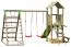Spielturm S29B, inkl. Wellenrutsche, Doppelschaukel-Anbau, Sandkasten, überdachte Sitzbank und Klettergerüst, 427 x 346 cm, Kinderspielturm, Kletterturm