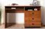 Schreibtisch Mojokerto 05, Farbe: Walnuss / Schwarz - Abmessungen: 77 x 120 x 60 cm (H x B x T)