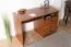 Schreibtisch Mojokerto 05, Farbe: Walnuss / Schwarz - Abmessungen: 77 x 120 x 60 cm (H x B x T)