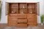 Vitrine Jussara 12, Farbe: Bernstein, Eiche teilmassiv – 150 x 178 x 42 cm (H x B x T)