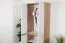 Jugendzimmer - Drehtürenschrank / Kleiderschrank Alard 01, Farbe: Eiche / Weiß - Abmessungen: 195 x 80 x 52 cm (H x B x T)