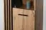 Vitrine Trevalli 2, Farbe: Eiche / Schwarz - Abmessungen: 194 x 60 x 40 cm (H x B x T)