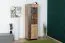 Vitrine Trevalli 2, Farbe: Eiche / Schwarz - Abmessungen: 194 x 60 x 40 cm (H x B x T)