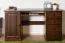 Robuster Schreibtisch Kiefer Vollholz Junco 187, Wallnussfarben, 75 x 140 x 55 cm, mit 4 Schubladen, Tastaturfach und 3 Fächern, sehr robust und stabil