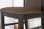 Moderner Stuhl Buche massiv Vollholz in Walnussfarben Junco 249, braun gepolsterte Sitzfläche, 98 x 48 x 50 cm, sehr stabil