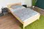 Einzelbett / Gästebett Kiefer massiv Vollholz natur 80, inkl. Lattenrost - Abmessung 120 x 200 cm