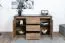 Wohnzimmer Komplett - Set C Selun, 6-teilig, Farbe: Eiche Dunkelbraun / Grau