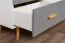 Kommode Hohgant 02, Farbe: Weiß / Grau Hochglanz - 92 x 120 x 42 cm (H x B x T)
