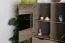Vitrine Bassatine 02, Farbe: Eiche rustikal / Grau / Schwarz - 150 x 109 x 40 cm (H x B x T)