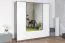 Kleiderschrank / Drehtürenschrank Sousse 01, Farbe: Grau / Weiß - 202 x 200 x 57 cm (H x B x T)