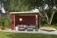 Überdachung G281 Schwedenrot - 28 mm Blockbohlen, Grundfläche: 10,09 m², Flachdach