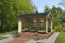 Überdachung G282 Natur - 34 mm Blockbohlen, Grundfläche: 12,26 m², Satteldach