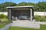 Überdachung G283 Carbongrau - 34 mm Blockbohlen, Grundfläche: 12,26 m², Pultdach
