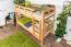 Stockbett 90 x 190 cm für Erwachsene "Easy Premium Line" K17/n, Buche Massivholz Natur lackiert, teilbar