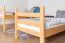 Etagenbett / Stockbett 90 x 200 cm "Easy Premium Line" K17/n, Höhe 174 cm, Buche Massivholz Natur lackiert, teilbar, großer Abstand zwischen den Betten