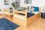 Stockbett 90 x 200 cm für Erwachsene "Easy Premium Line" K17/n inkl. 2 Schubladen und 2 Abdeckblenden, Buche Massivholz Natur lackiert, teilbar