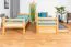 Etagenbett 90 x 200 cm für Erwachsene "Easy Premium Line" K17/n inkl. Liegeplatz und 2 Abdeckblenden, Buche Massivholz Natur lackiert, teilbar
