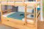 Etagenbett / Stockbett 90 x 200 cm "Easy Premium Line" K17/n inkl. Liegeplatz und 2 Abdeckblenden, Buche Massivholz Natur lackiert, teilbar