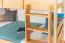 Etagenbett / Stockbett 90 x 200 cm "Easy Premium Line" K17/n inkl. Liegeplatz und 2 Abdeckblenden, Buche Massivholz Natur lackiert, teilbar