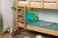Kinder- Etagenbett / Stockbett "Easy Premium Line" K18/n, Kopfteil mit Löchern, Buche Vollholz massiv Natur - 90 x 190 cm, (L x B) teilbar